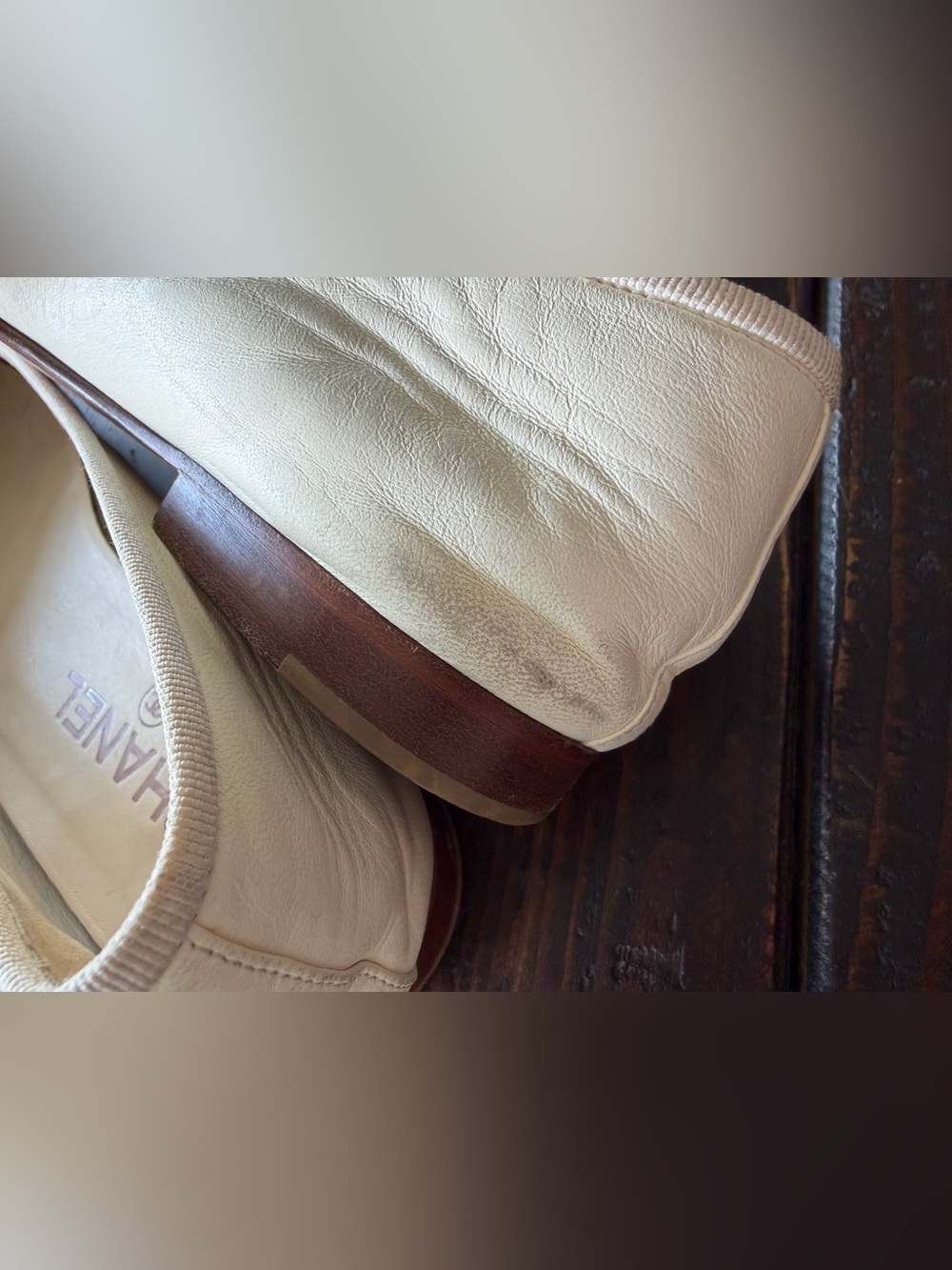 Chanel Interlocking CC Logo Lambskin Ballet Flats Size IT 39.5 - Picture 4 of 16